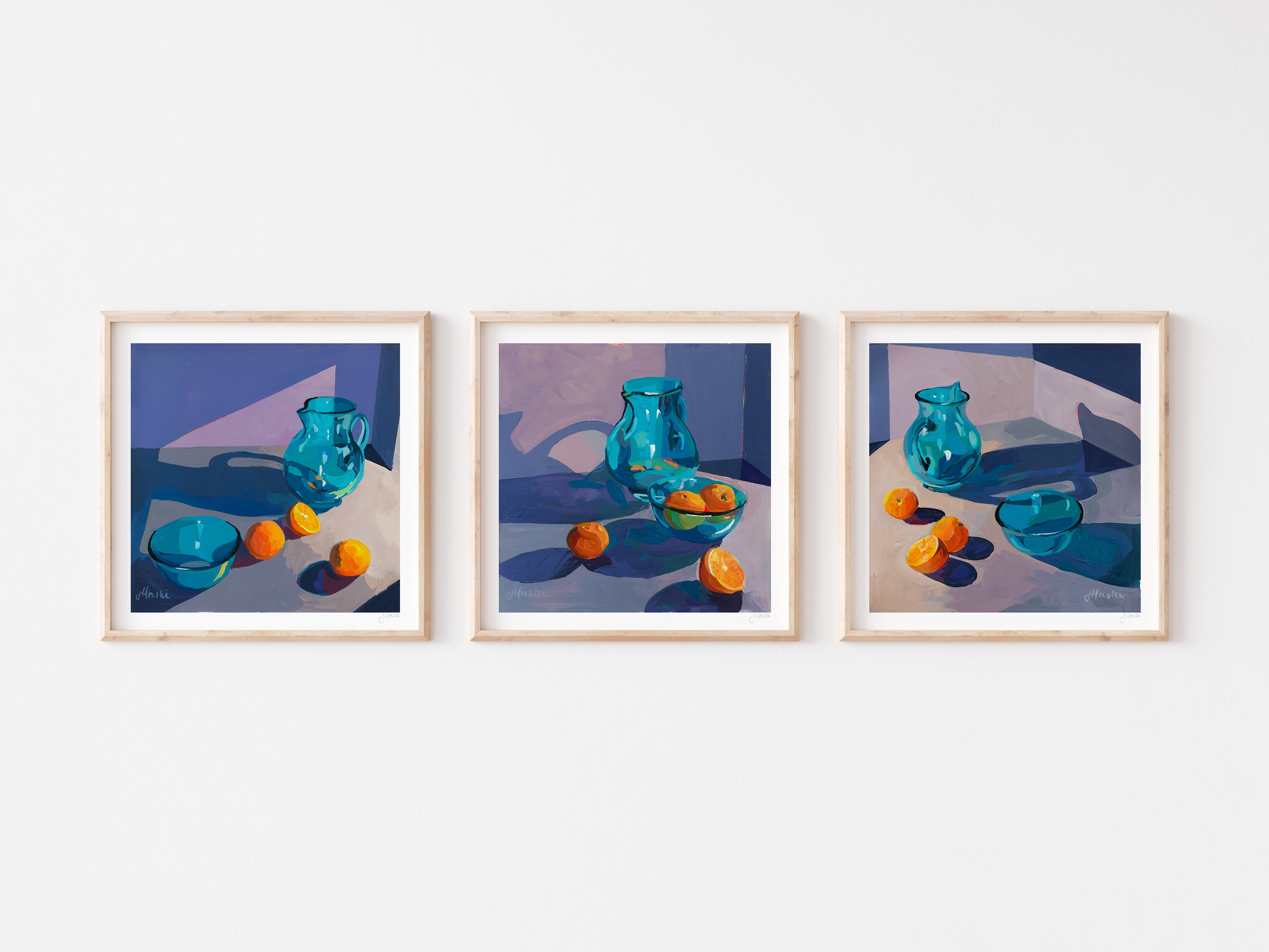 Blue Pitcher with Oranges no. 02 Print