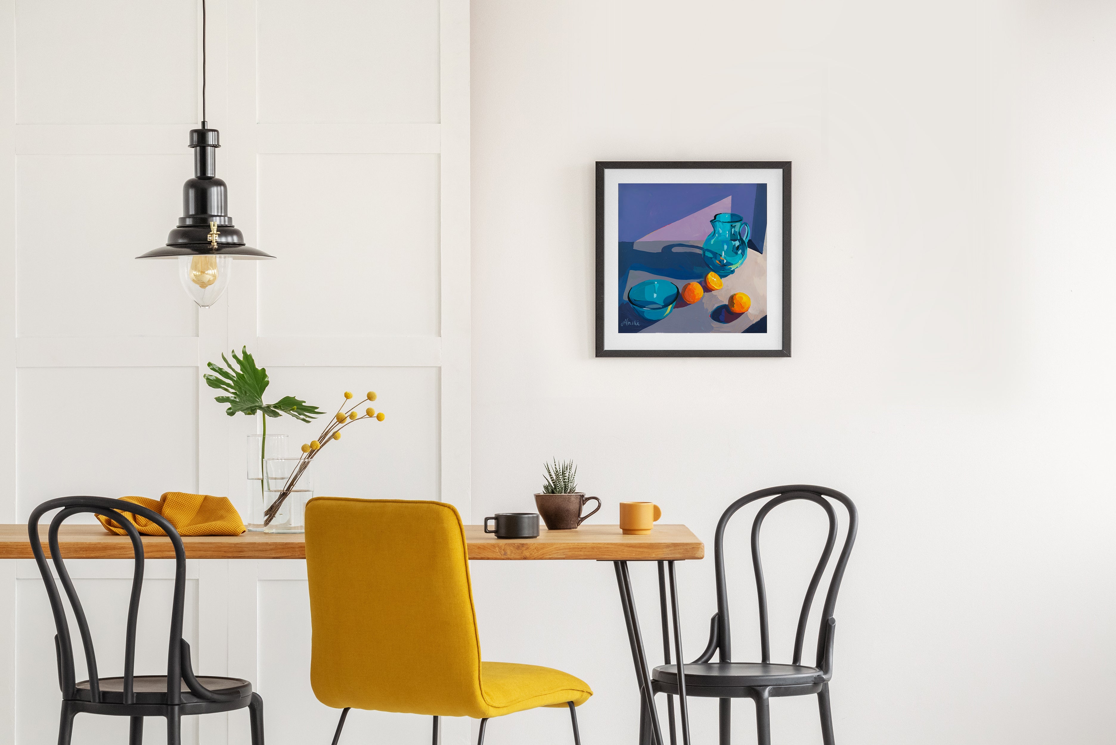 Blue Pitcher with Oranges no. 01 Print