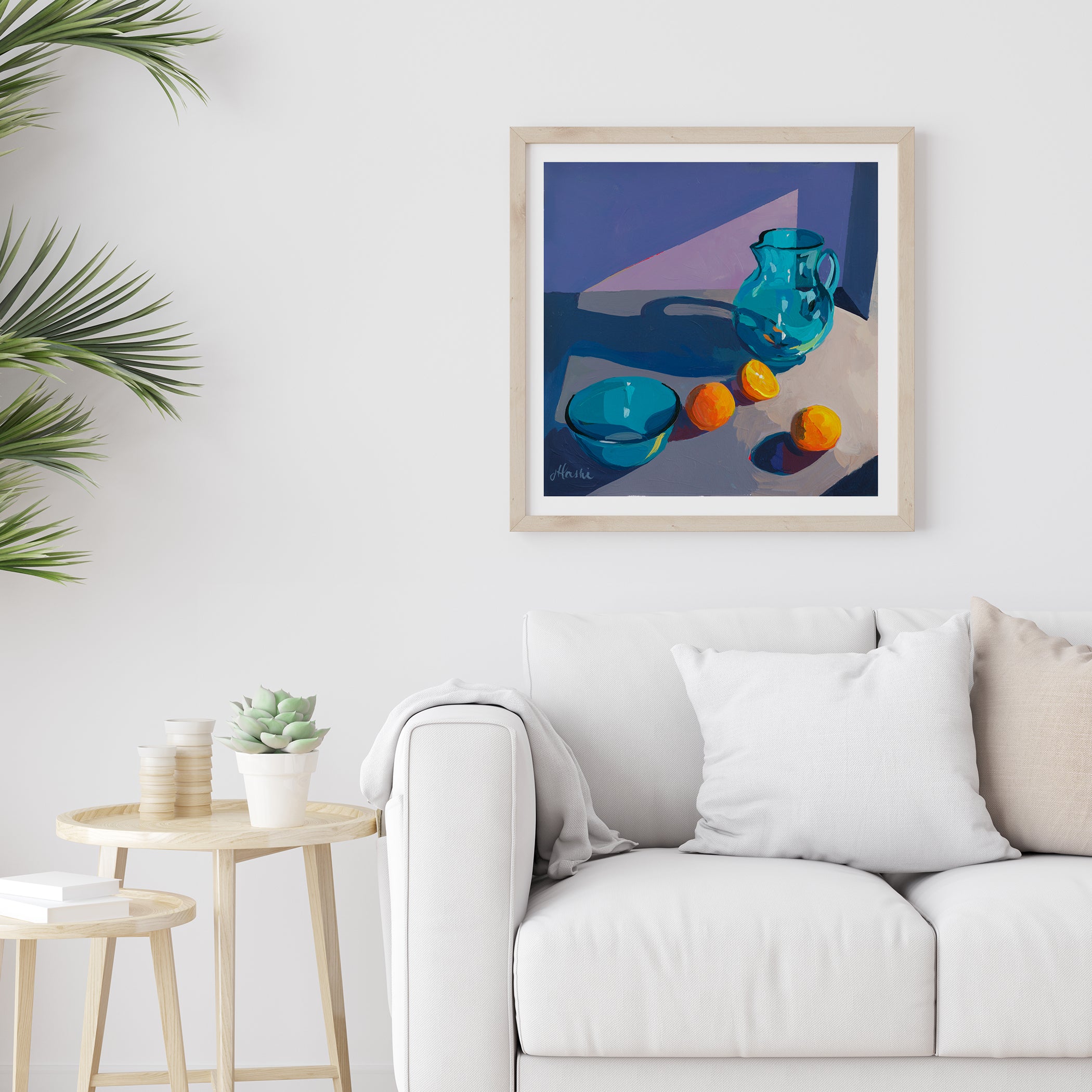 Blue Pitcher with Oranges no. 01 Print