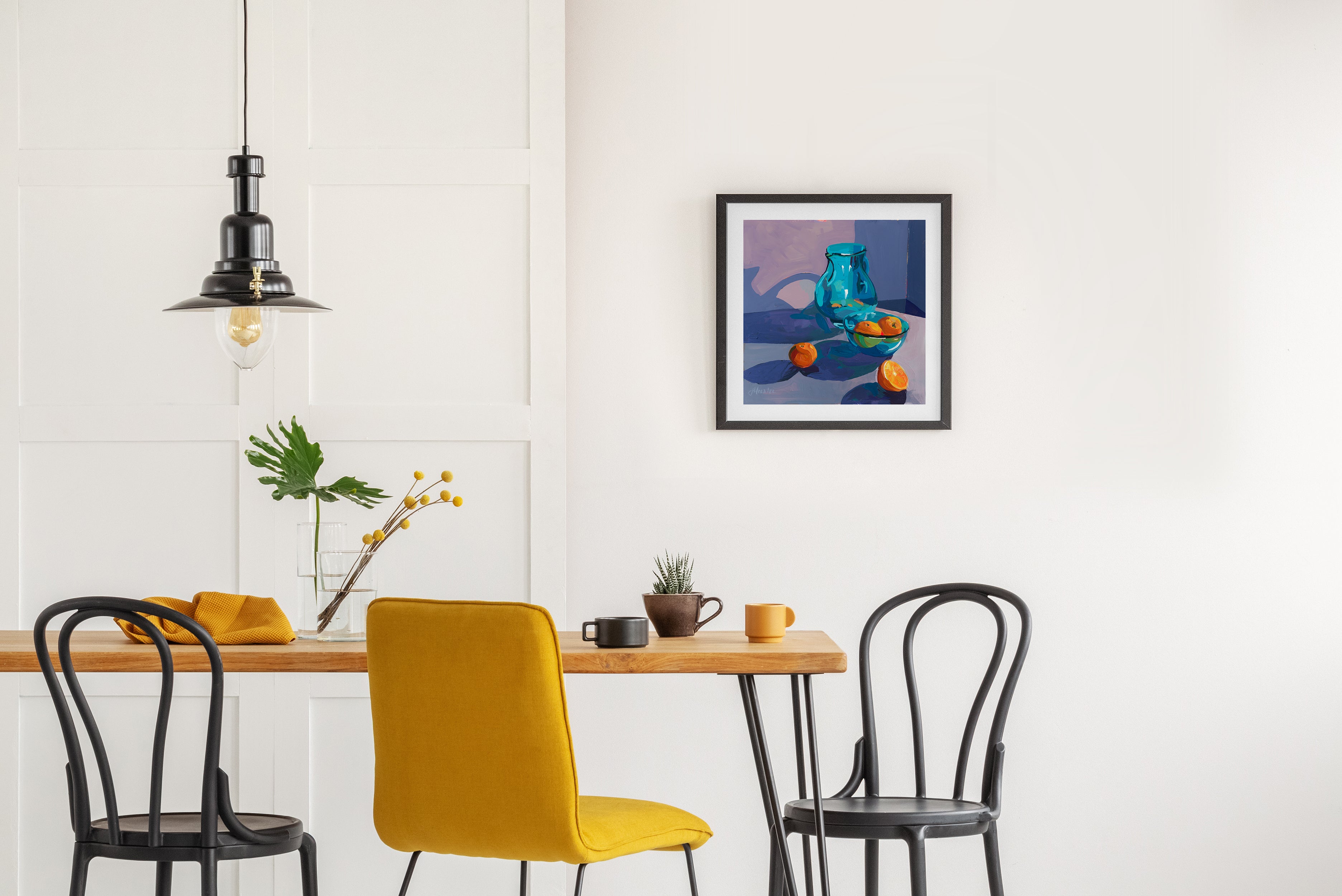 Blue Pitcher with Oranges no. 02 Print