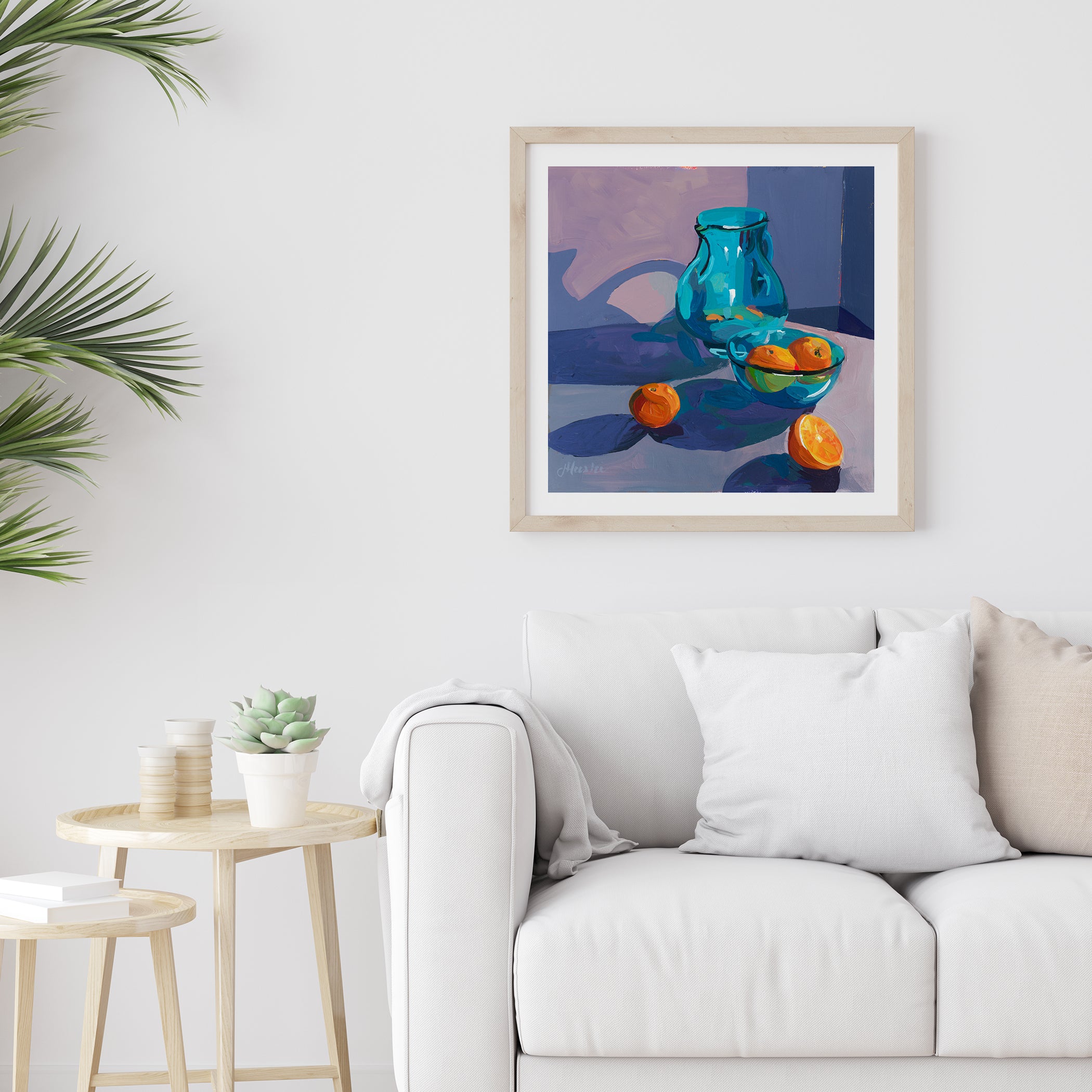 Blue Pitcher with Oranges no. 02 Print