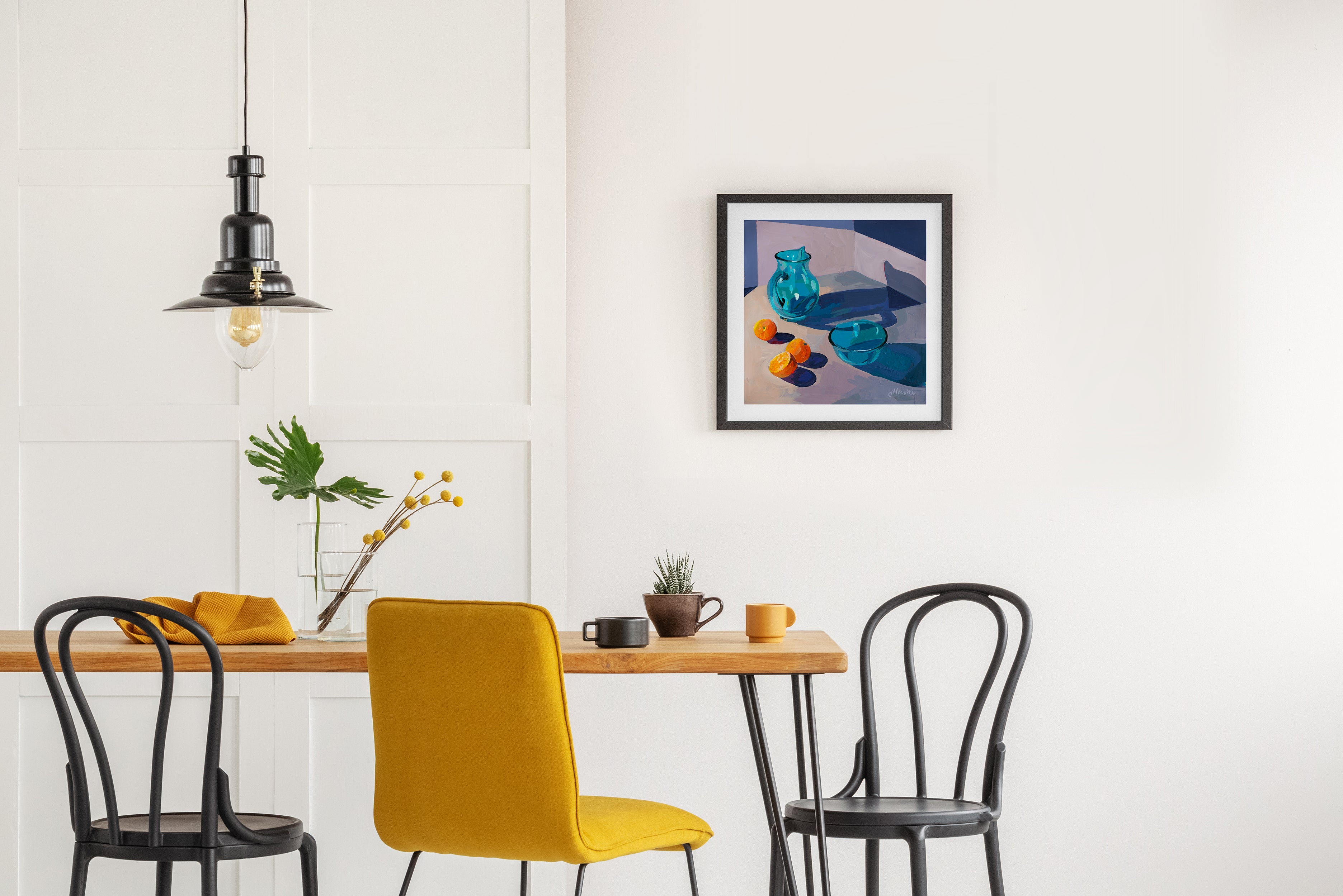 Blue Pitcher with Oranges no. 03 Print