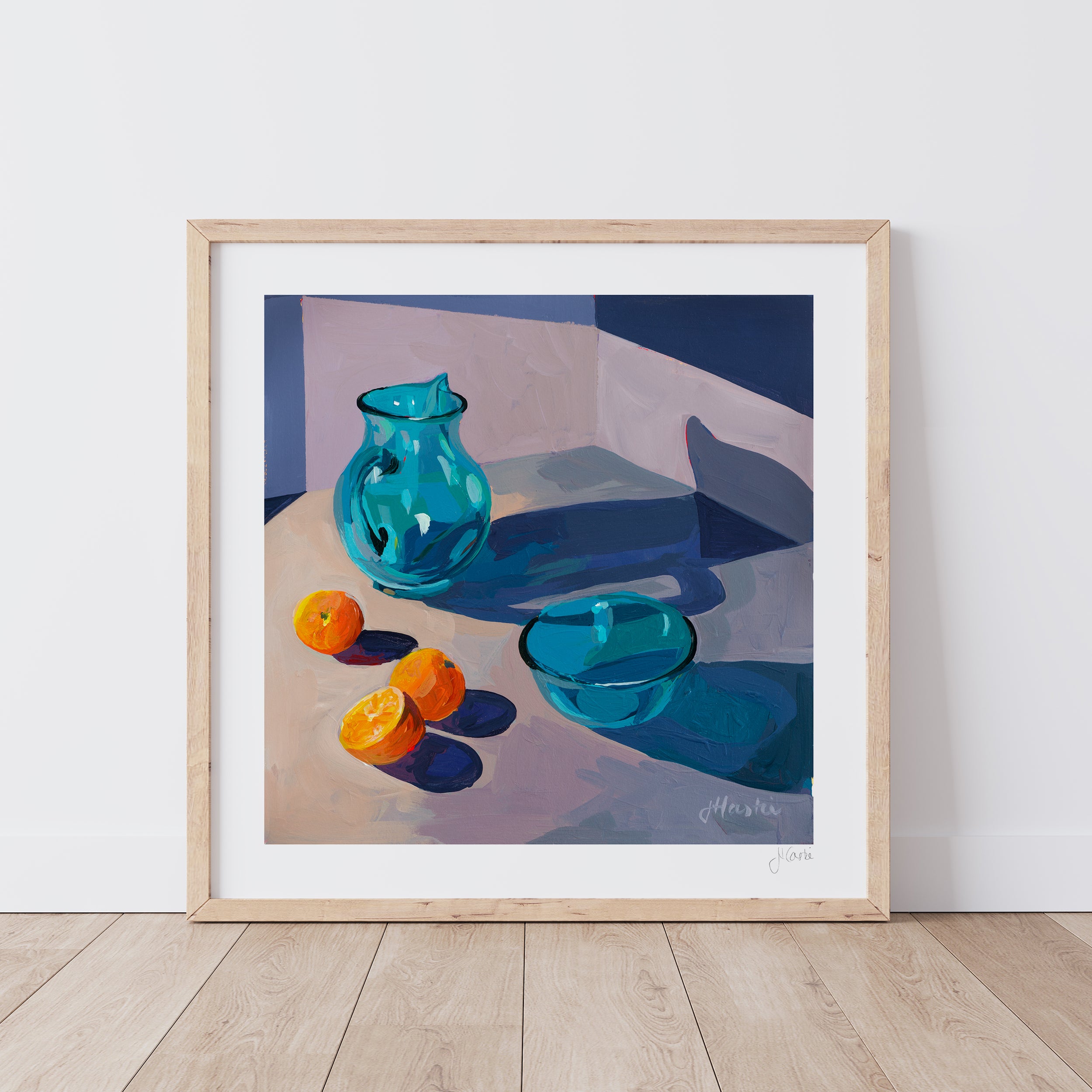 Blue Pitcher with Oranges no. 03 Print