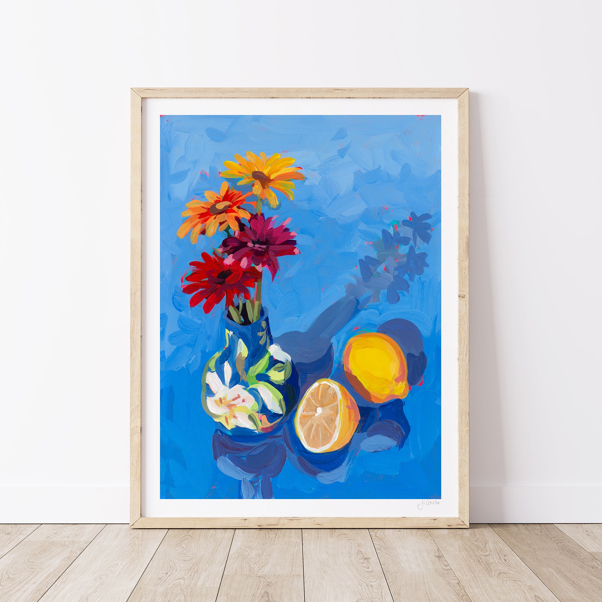 Lemons and Gerber Daisies Print