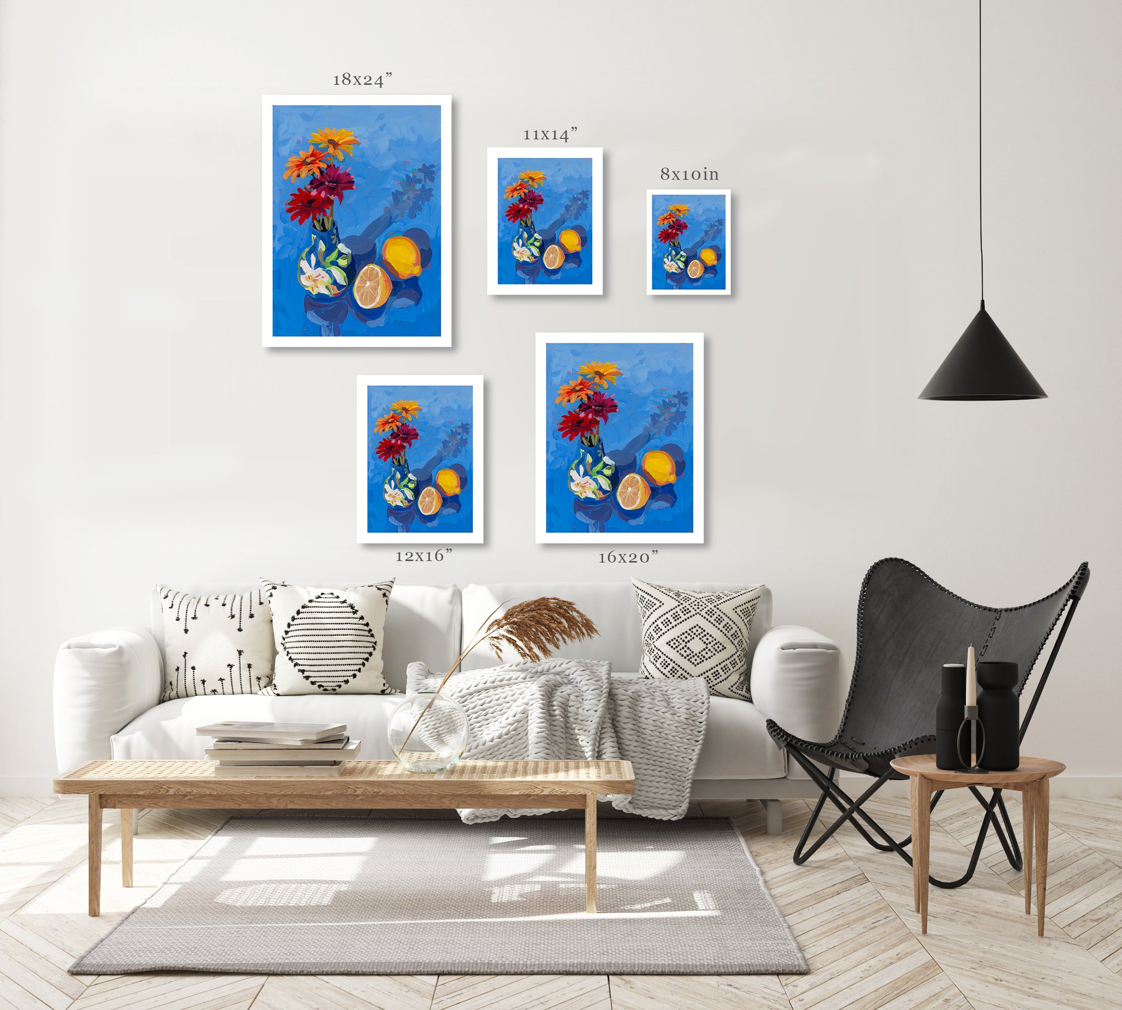 Lemons and Gerber Daisies Print