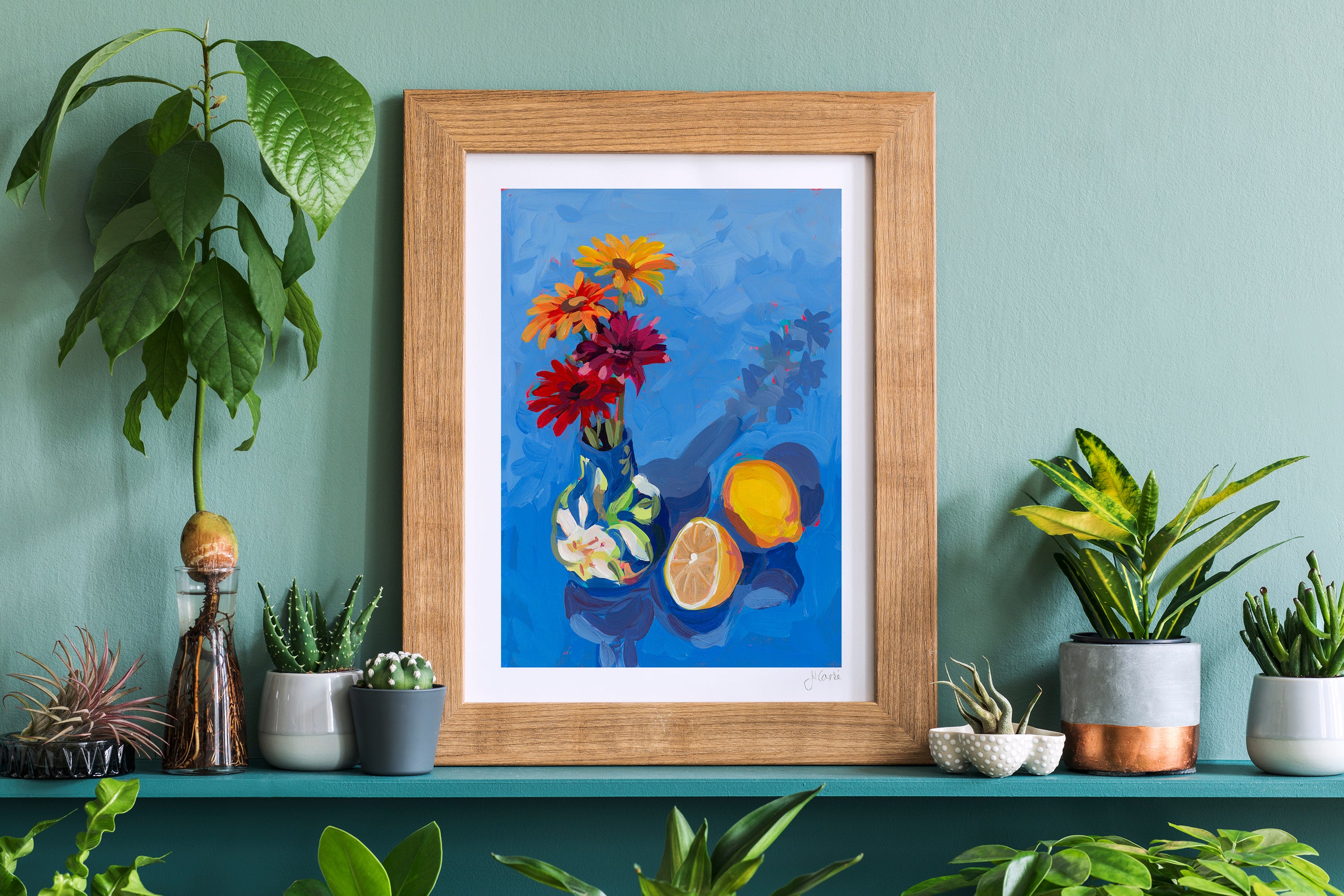 Lemons and Gerber Daisies Print