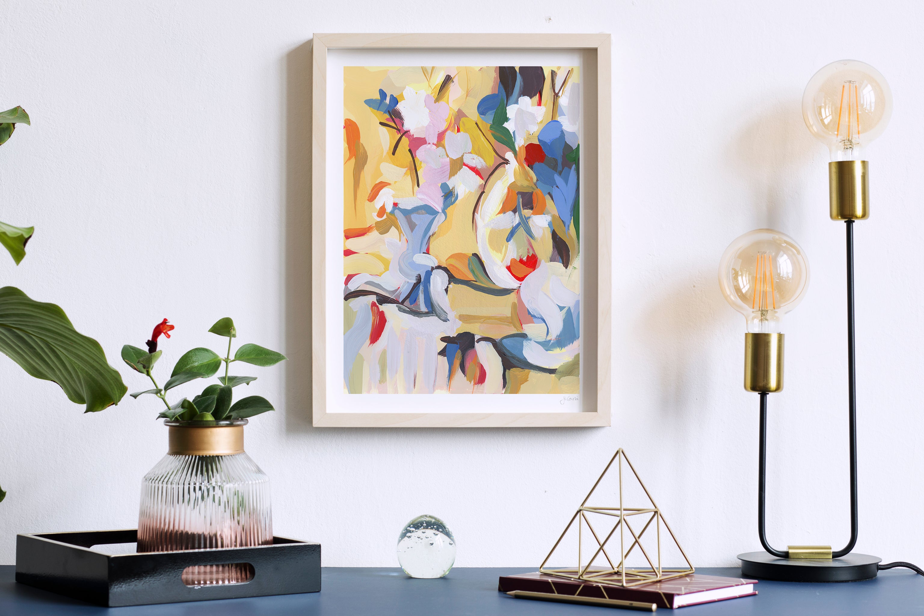 Floral Still Life in Yellow Print, Still Life no. 05