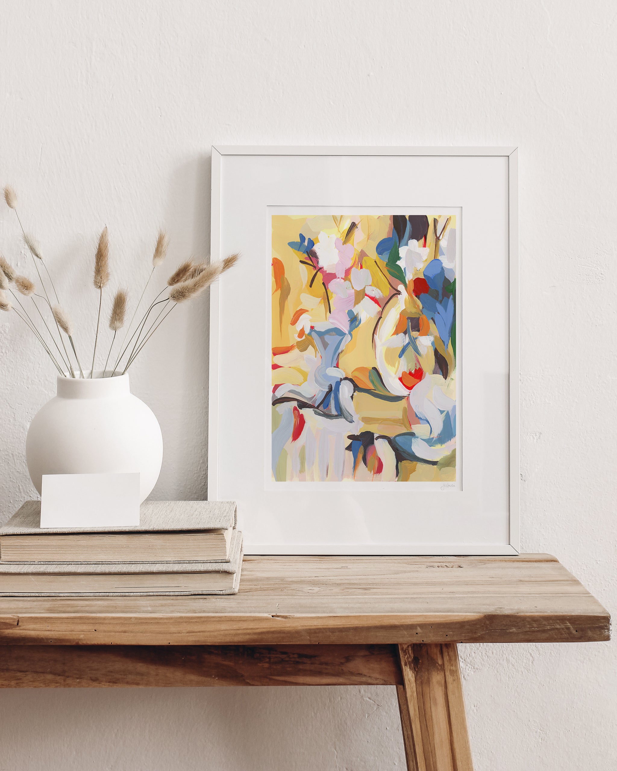 Floral Still Life in Yellow Print, Still Life no. 05