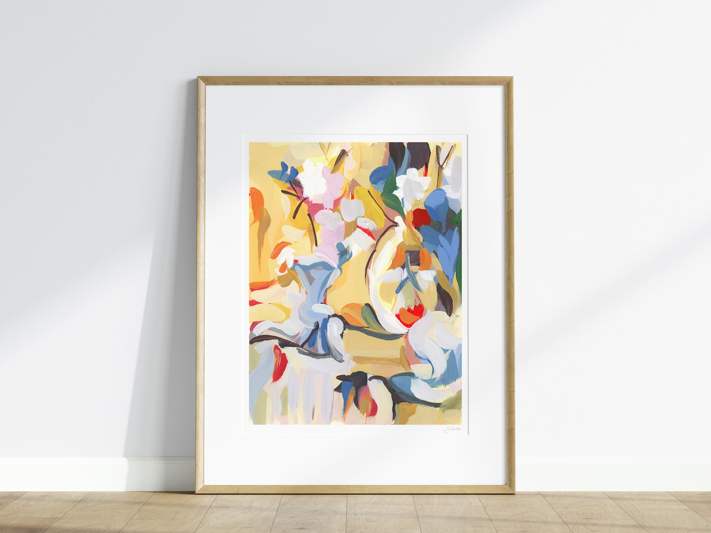 Floral Still Life in Yellow Print, Still Life no. 05