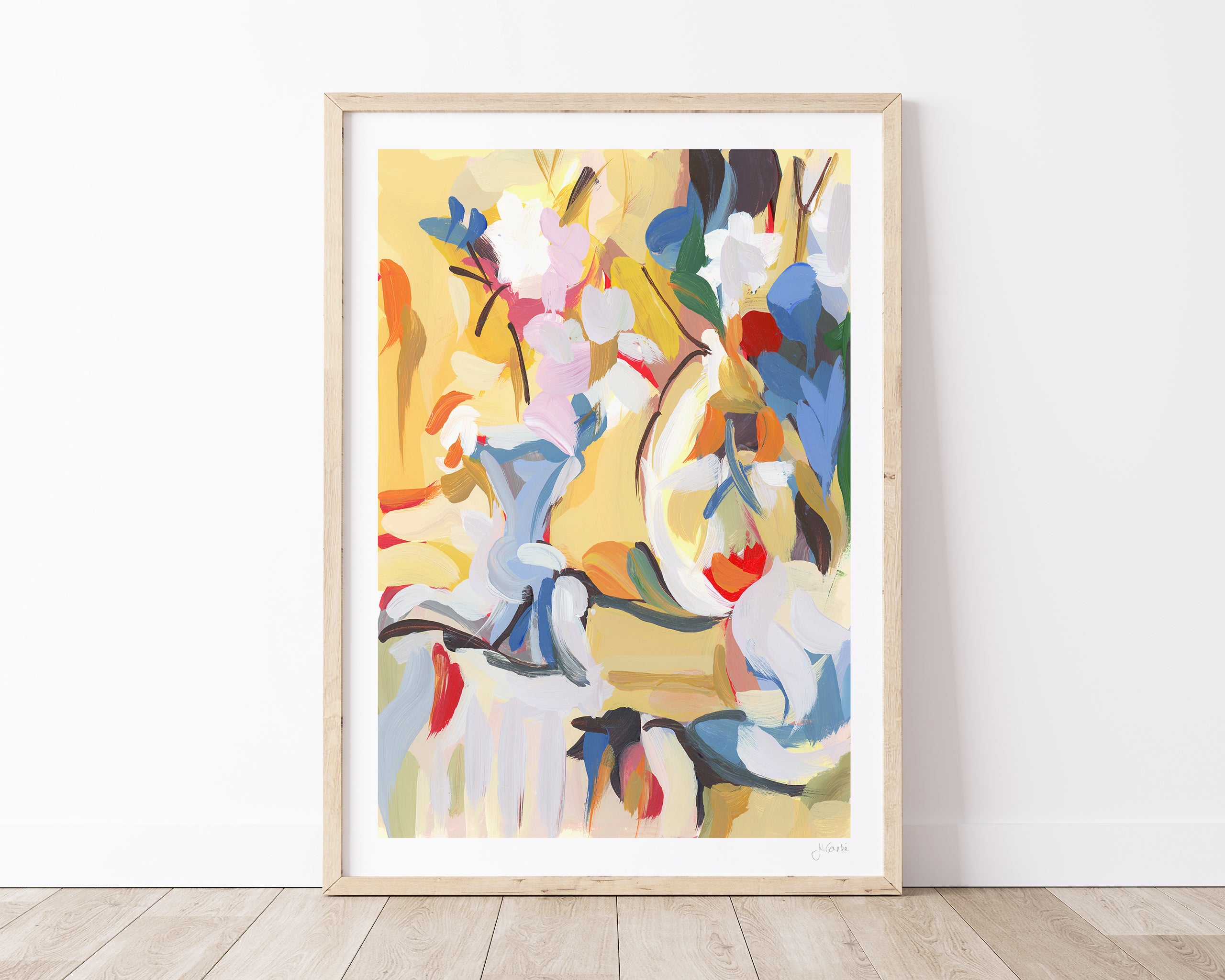 Floral Still Life in Yellow Print, Still Life no. 05