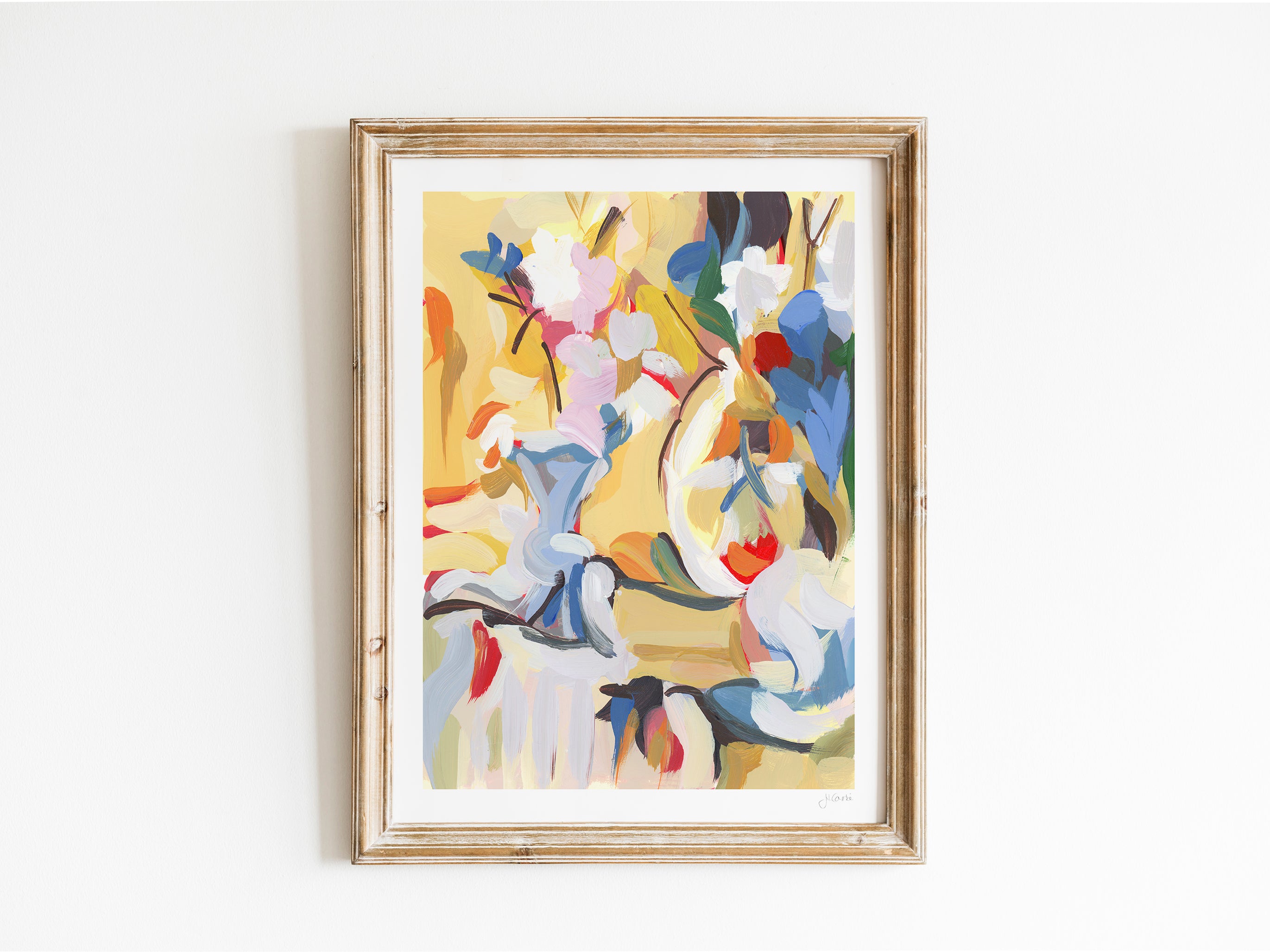 Floral Still Life in Yellow Print, Still Life no. 05