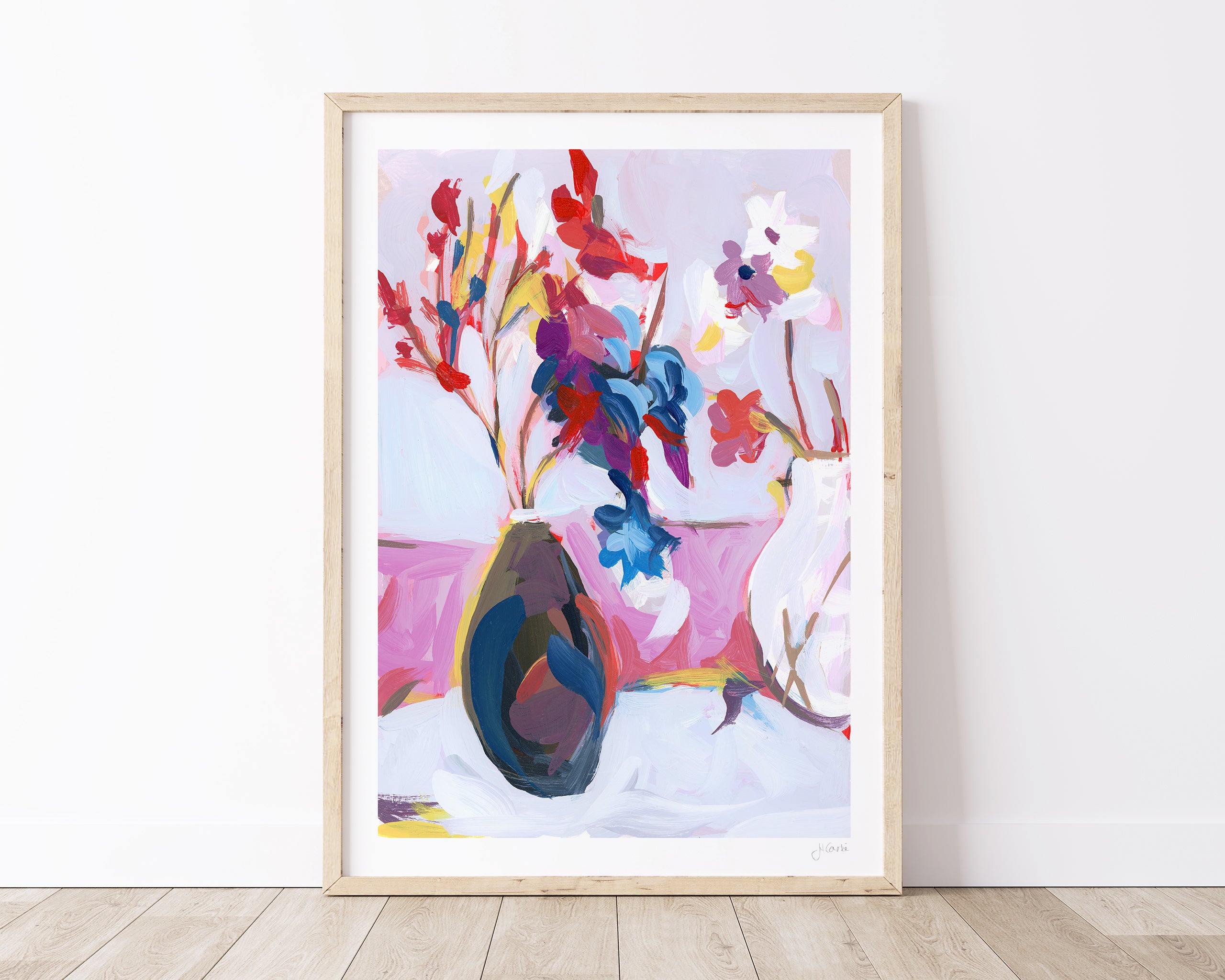 Floral Still Life in Pink Print, Still Life no. 29
