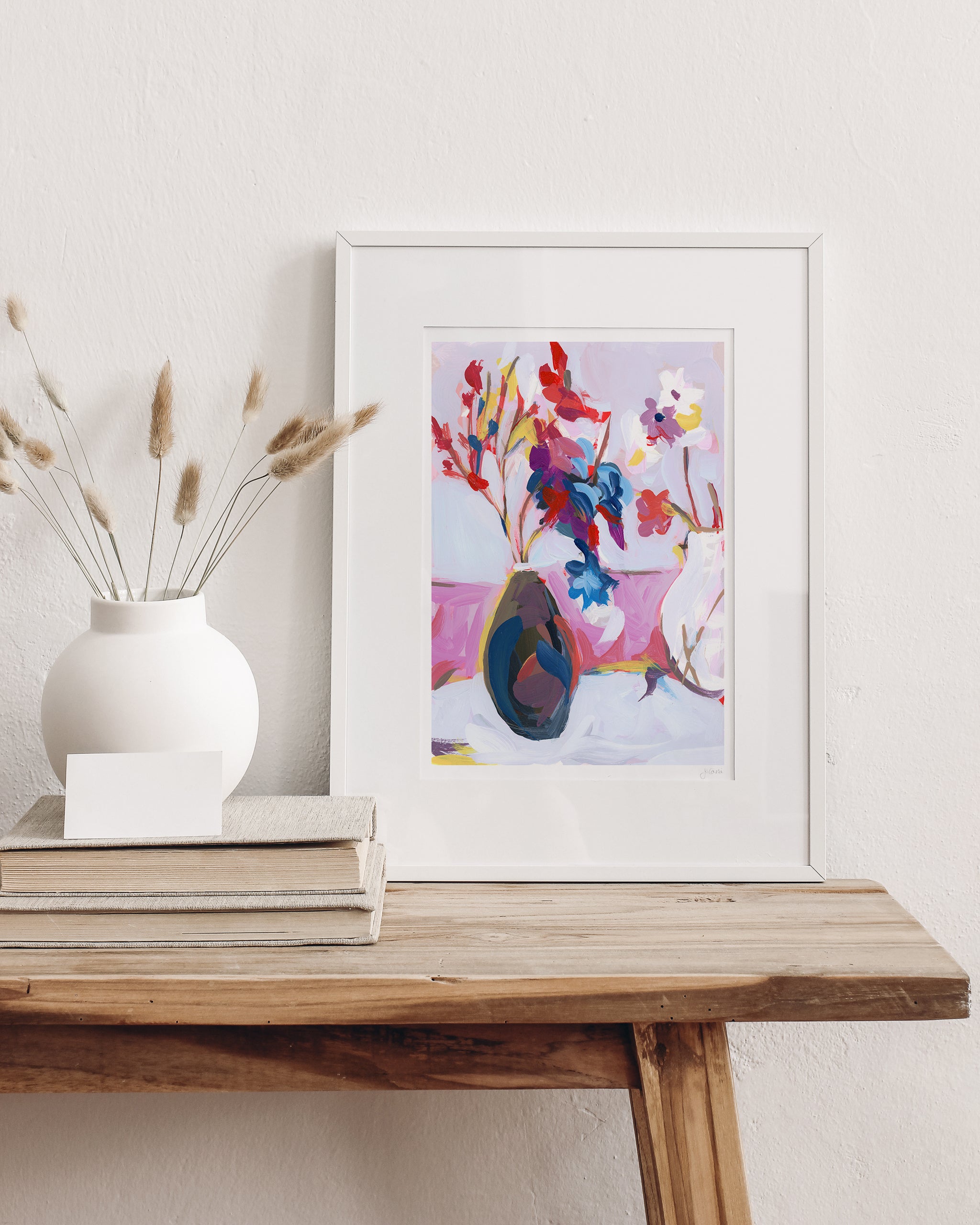 Floral Still Life in Pink Print, Still Life no. 29