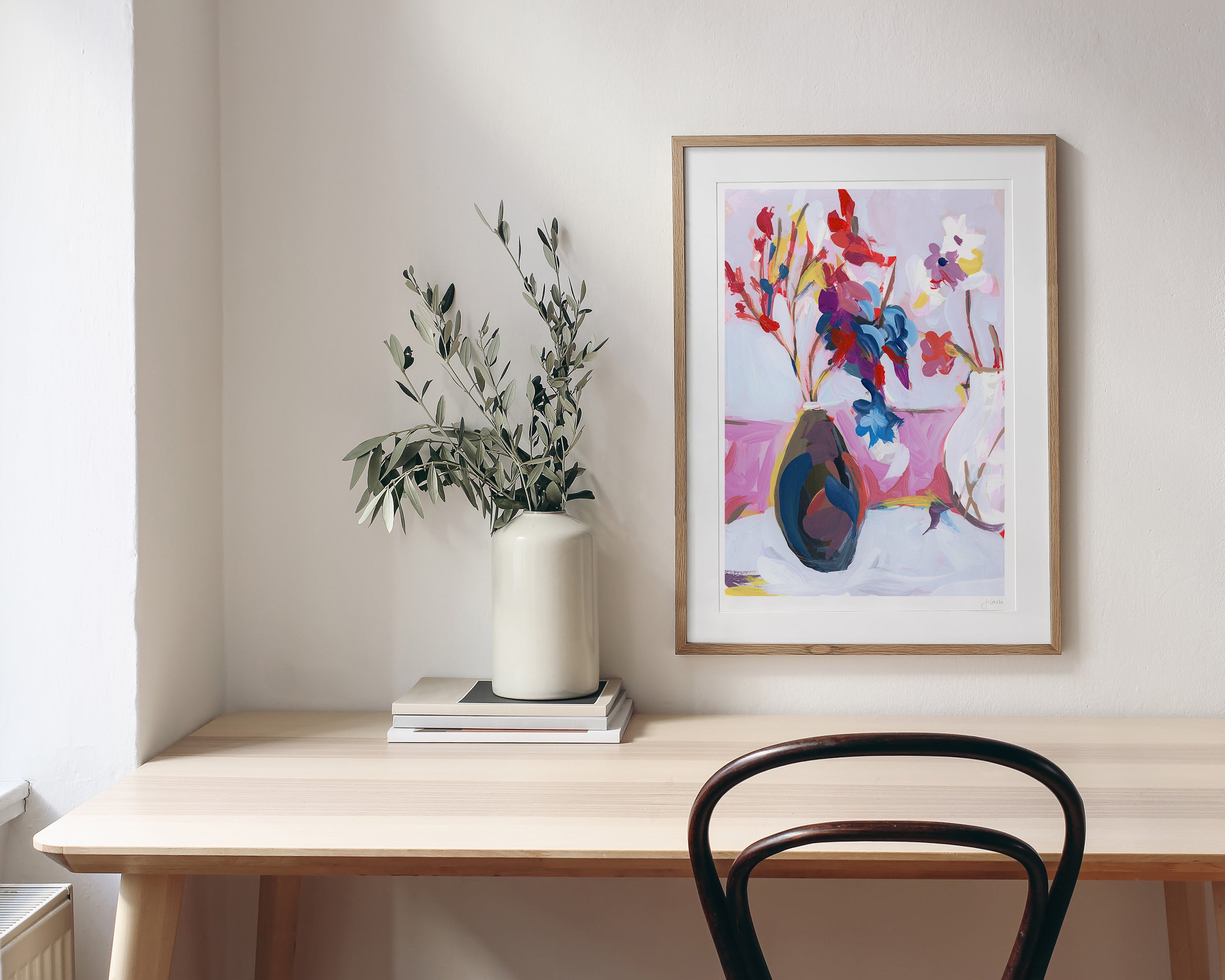 Floral Still Life in Pink Print, Still Life no. 29