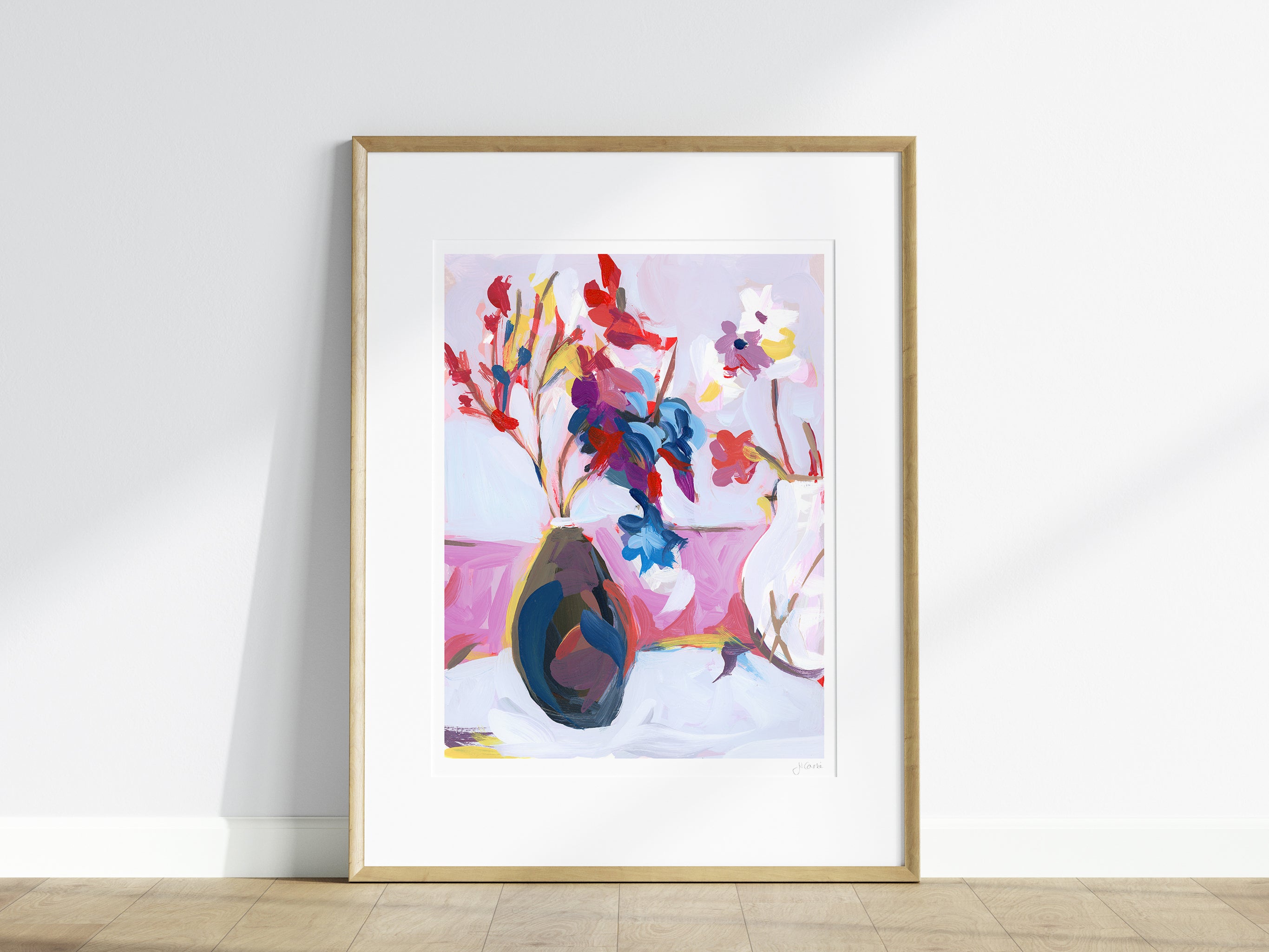 Floral Still Life in Pink Print, Still Life no. 29
