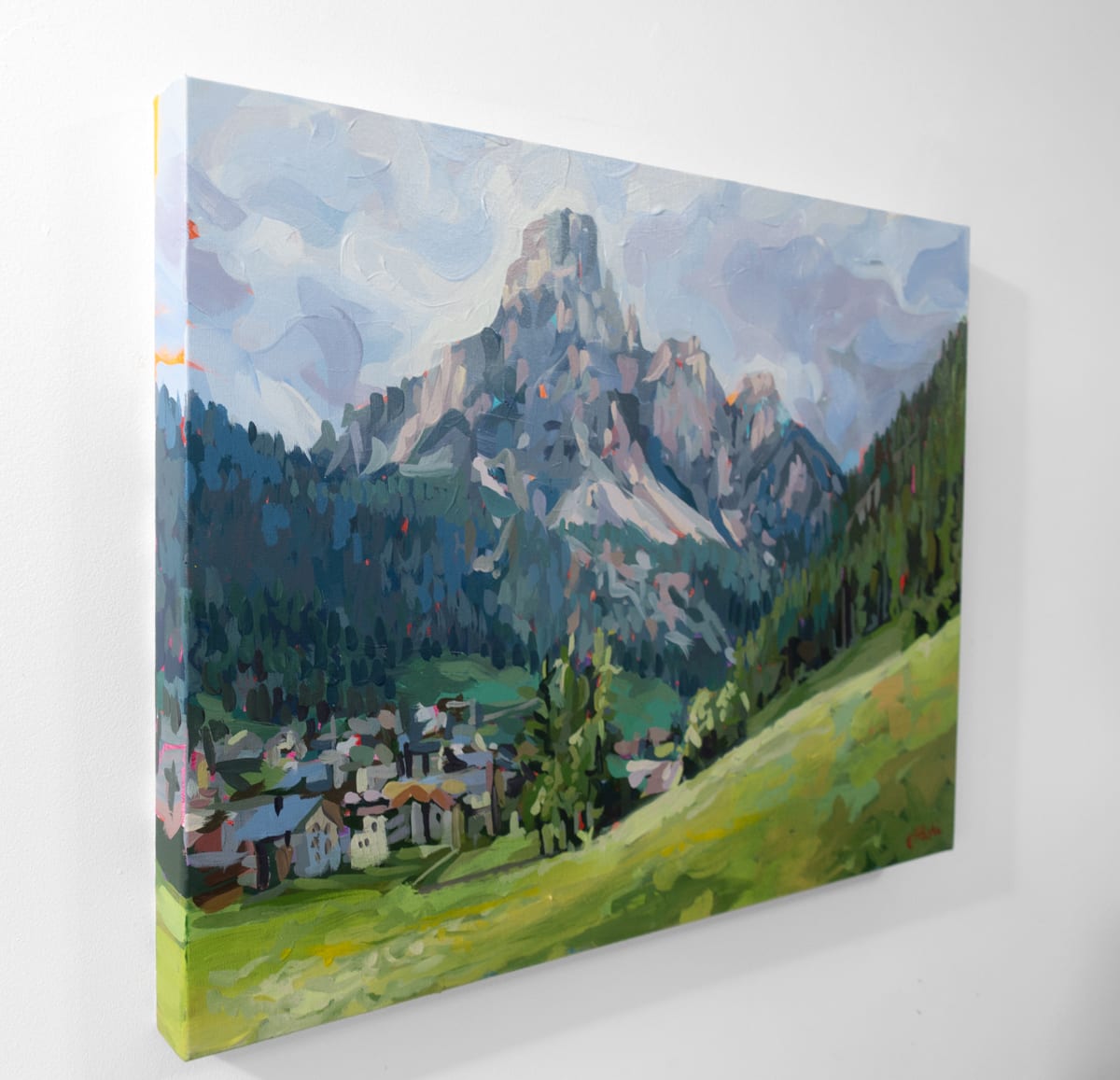 Original Painting of the Italian Dolomite Landscape in the town of Corvara by artist Joanne Hastie