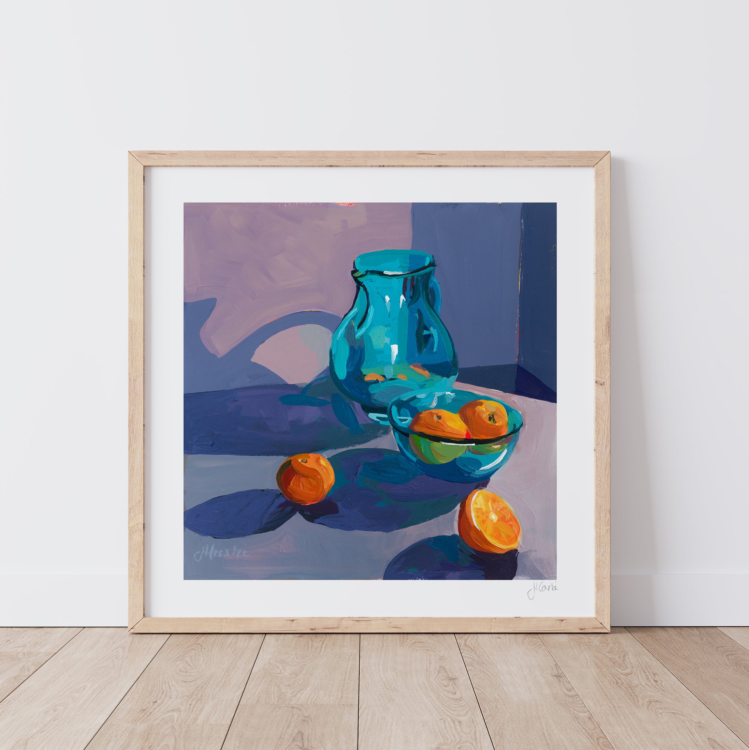Blue Pitcher with Oranges no. 02 Print