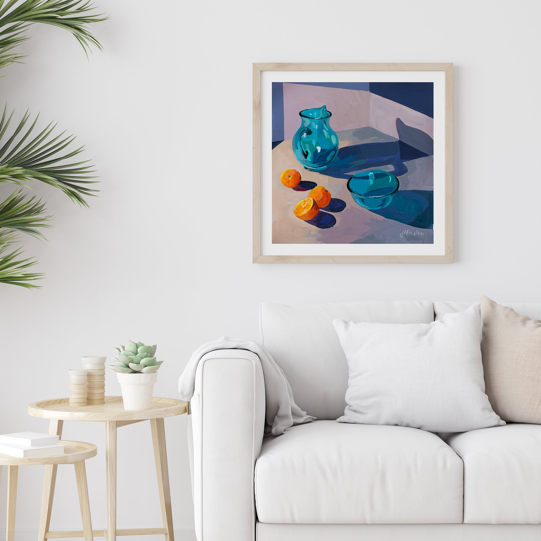 Blue Pitcher with Oranges no. 03 Print